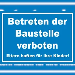 HB-Druck Betreten der Baustelle Aufkleber weiß-blau A5 (148x210mm)