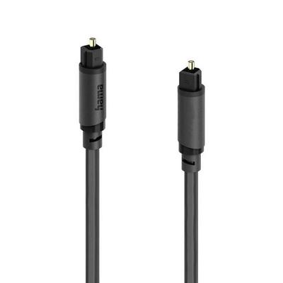 Hama 00202017 Toslink Audio Anschlusskabel [1x Toslink-Stecker (ODT) - 1x Toslink-Stecker (ODT)] 3 m Schwarz vergoldete Steckkontakte