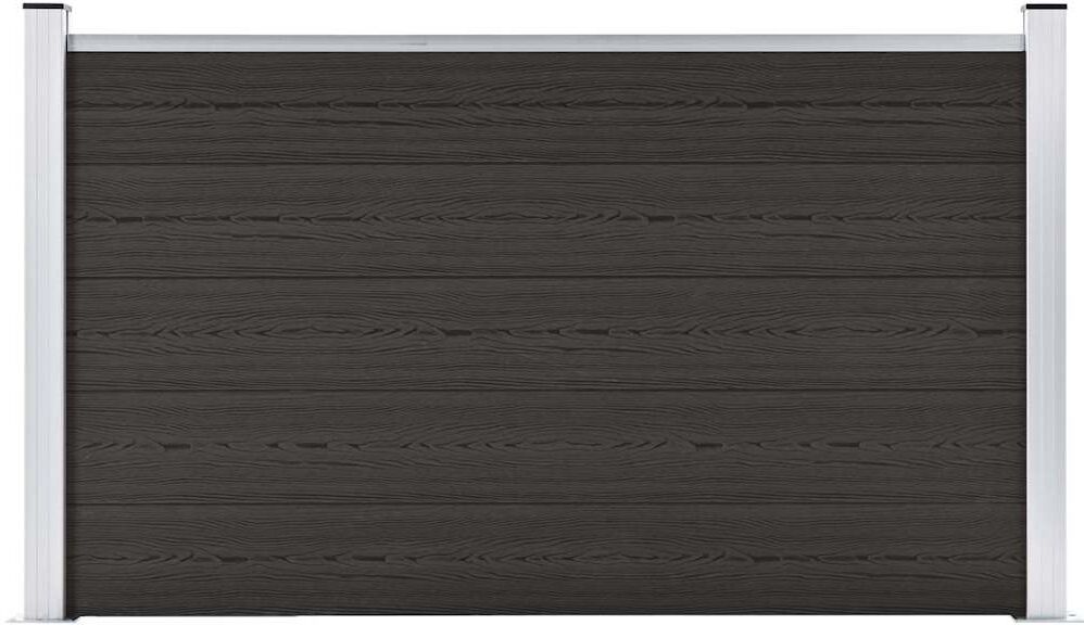 vidaXL Panel de valla WPC negro 180x105 cm Negro