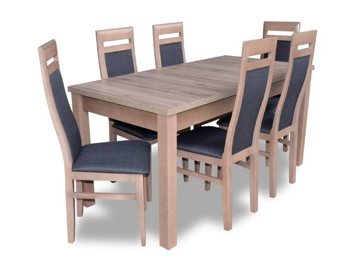 JVmoebel Essgruppe Massivholz Essgruppe mit Naturfurnier und bequemen Stühlen, Made in Europa
