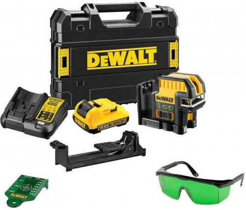 DeWALT DCE0822D1G Laser en croix a 2 points, vert, XR (10,8V/1x2,0Ah) Coffret Tstak