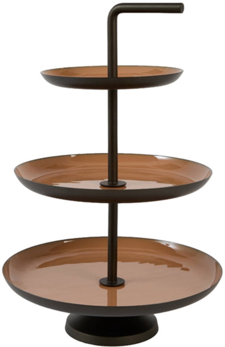 Light&living Etagère RADEBI 3 laags glans terra en mat bruin-brons B/D/H: 29 x 29 x 43 cm