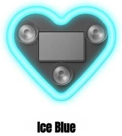 Inspire Essentials Solar Heart LED Car Window Decoration Light ice Blue