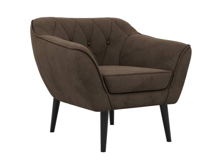 SESSEL PIRS - Braun Velvet - Schwarze Beine