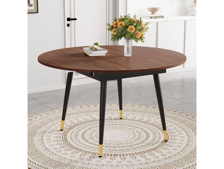 Table de salle à manger extensible moderne 135x85x77 cm Noyer MDF table de cuisine salle à manger