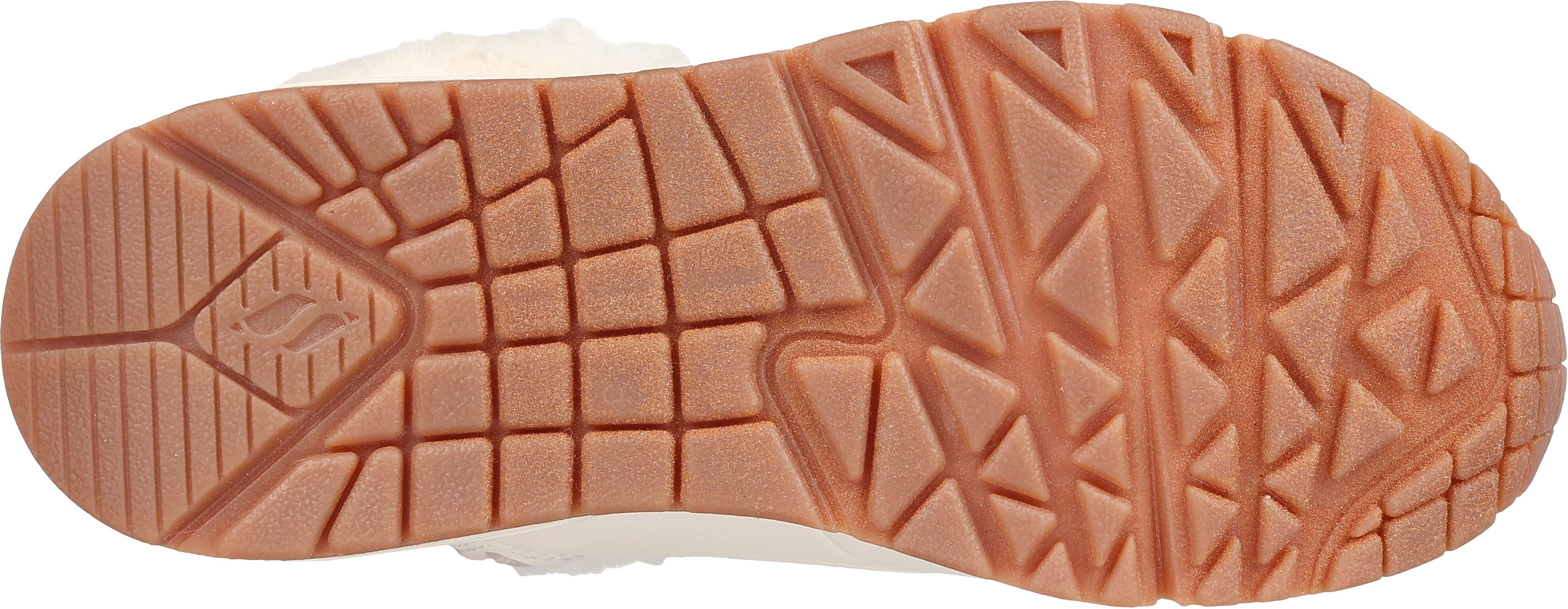Winterboots SKECHERS "ESS - STREET GIRLS", Mädchen, Gr. 32, Textil, beige (natur), Lederimitat, Fellimitat, Schuhe Winterboots, Schnürstiefel mit Skech-Air-Zwischensohle mit Luftkissendämpfung natur 32, Textil