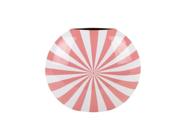 Present Time [DL] Vase Candy Swirl Large Enamel Flamingo pink & White