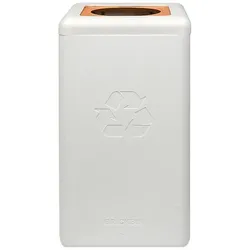 ReinigungsBerater Mülltrennsystem BrickBin Plastik Behälter weiss orange 65 L integrierte Beutelhalterung, aus recycel, Abfalleimer, Weiss, Orange