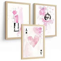 POSTER 3er Kunstdruck-Set Wandbilder Teen Style modern Wohnzimmer Deko, Schlafzimmer, Küche, Badezimmer Rahmenlos A4