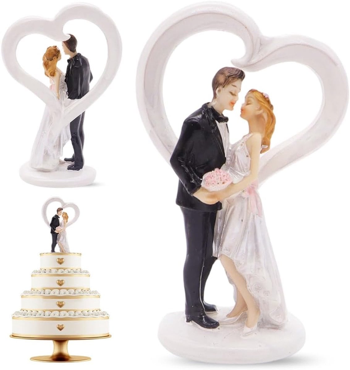 SYTTNUM Wedding Cake Topper Bruidspaar Decoratie Figuur