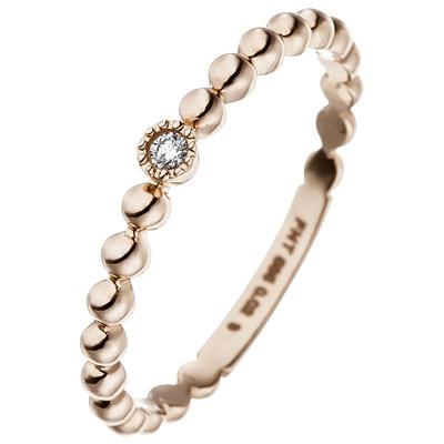 Diamantring JOBO Gr. 52, rosa (roségold 585), Fingerringe, Damen, 52, SI = kleine Einschlüsse, Diamanten Roségold 585, Diamanten, Roségold 585, Diamantring, 585 Roségold mit Diamant