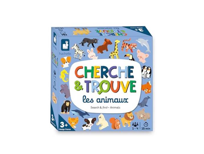 Janod - Mijn eerste zoek- en vind-dierenspel - kinderspel - observatiespel - vanaf 3 jaar, J02455