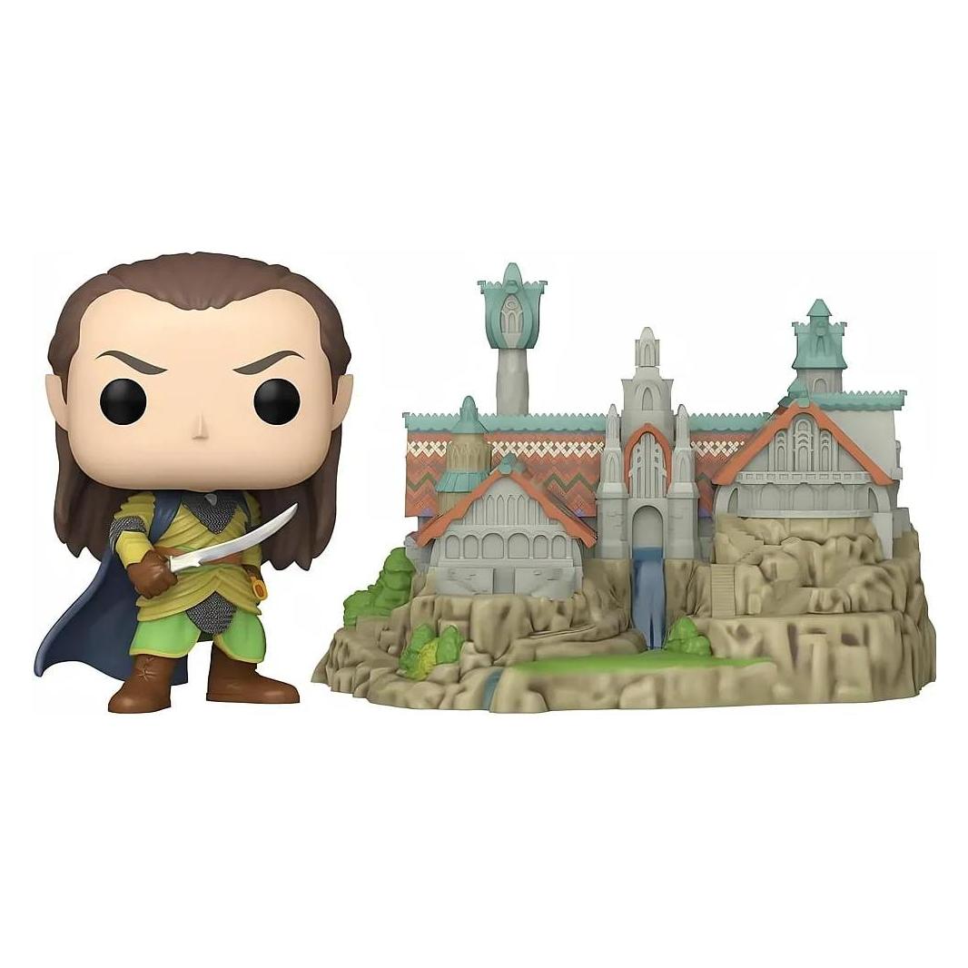 Funko Der Herr der Ringe POP! Town Vinyl Figur Elrond & Rivendell 9 cm (FK83787)
