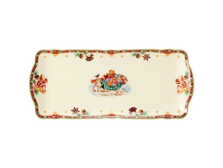 KUCHENPLATTE Marieluise Weihnachtsnostalgie creme 34,5 x 15 cm