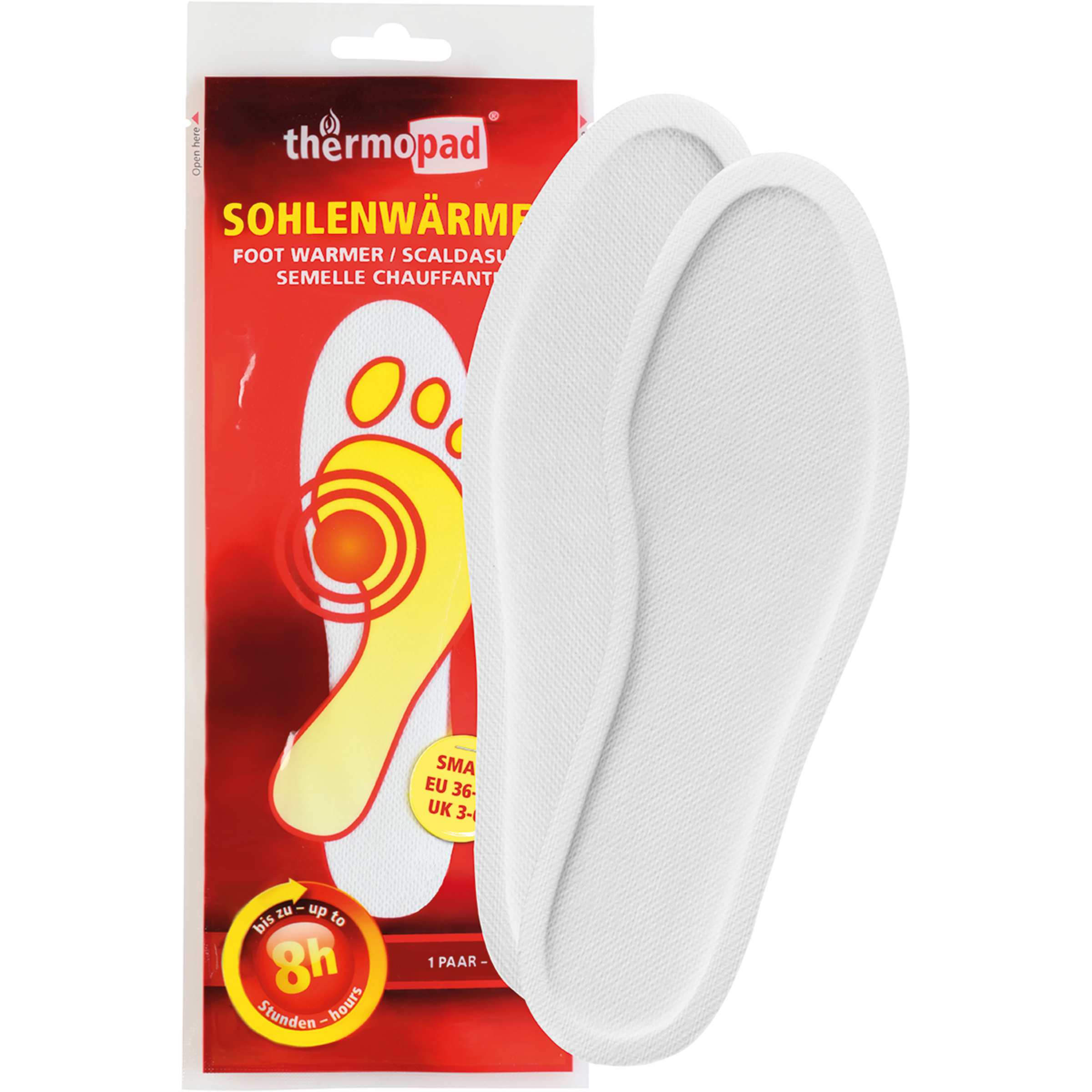 Thermopad Sohlenwärmer Reise-Accessoires weiss Größe 36