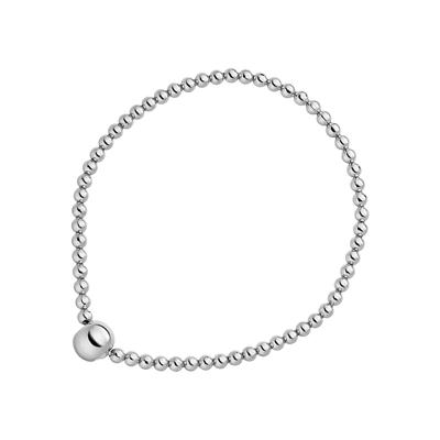Armband JOBO "Kugel-Armband", silberfarben, Armbänder, Damen, Silber 925 (Sterlingsilber) Silikon, Silber 925 (Sterlingsilber), Silikon, Armband, 925 Silber