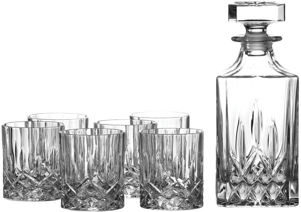 Royal Doulton, Seasons - Decanter and 6 Tumblers Clear 0L