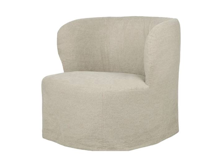 GUBI Fauteuil lounge Stay Slipcover Linen 0023, taille L