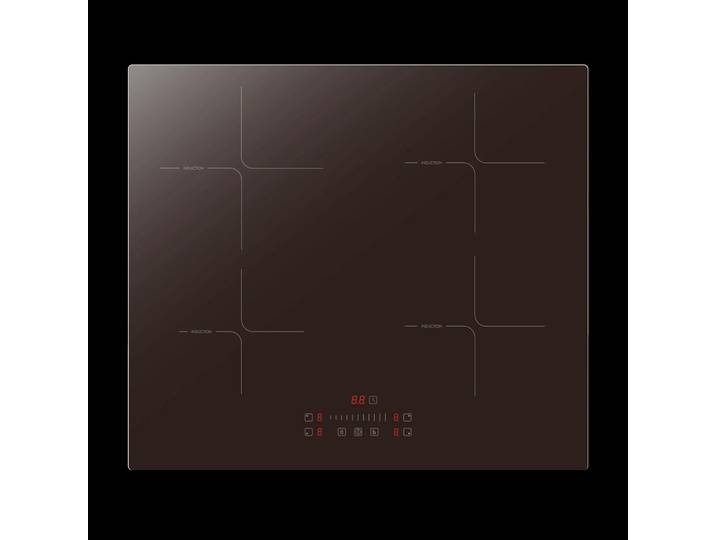 PKM Induktionskochfeld, Schwarz, Glas, 59x6.2x52 cm, Kindersicherung, Restwärmeanzeige je Kochzone, Küchen, Küchenelektrogeräte, Kochfelder, Induktionskochfelder