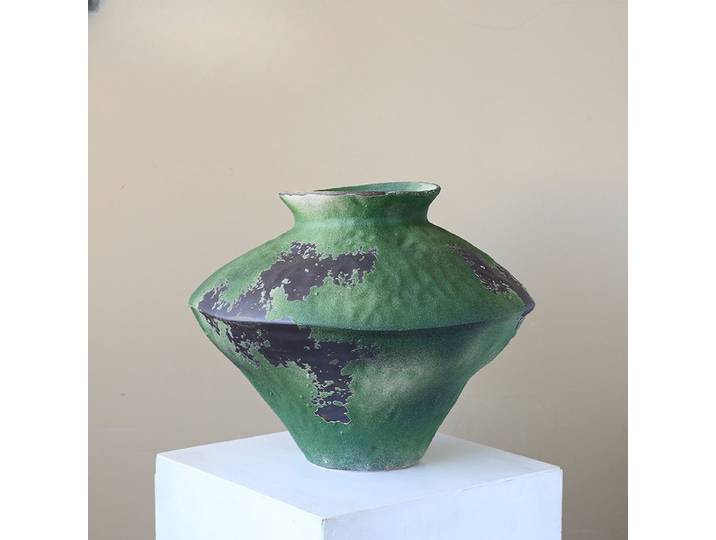 Vase en céramique wabi-**** vent zen ornement poterie grossière B & B hôtel rétro vieux poterie ornement d'arrangement floral