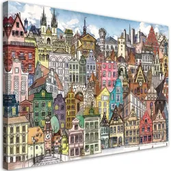WANDBILD fröhliche stadt