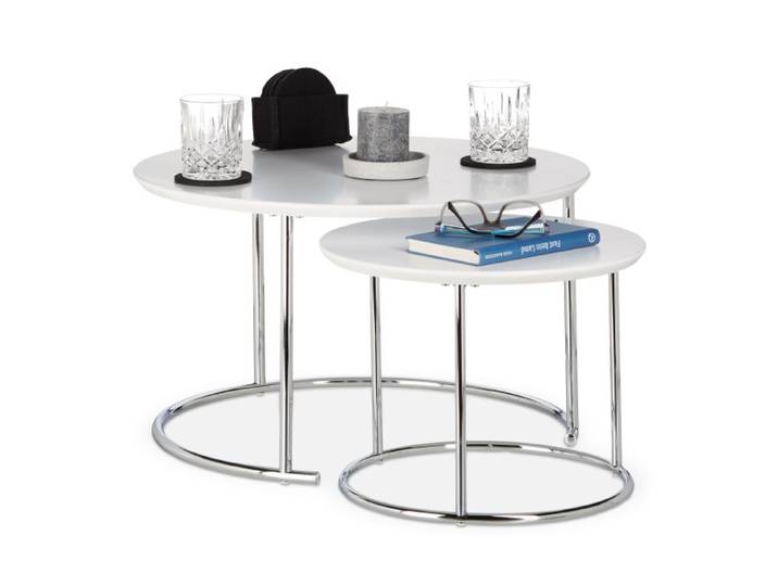 Relaxdays Beistelltisch 2er Set Satztisch
