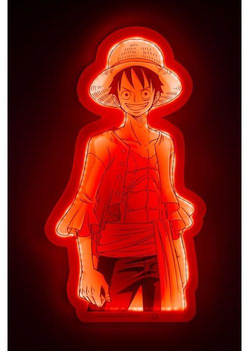 Teknofun LED-wandlamp One Piece Luffy neonstijl rood met aanraakbediening en USB-aansluiting