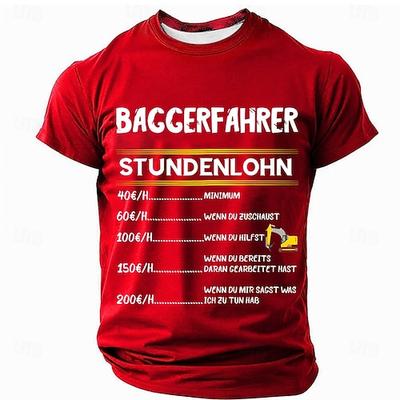 Herren Lustiges Baggerfahrer Stundenlohn Grafik T-Shirt Bauarbeiten Humor Geschenk