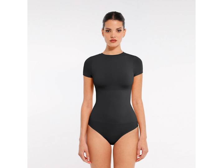 Feelingirl Body sans coutures ultra doux - Col Rasoir - XL/XXL - Noire