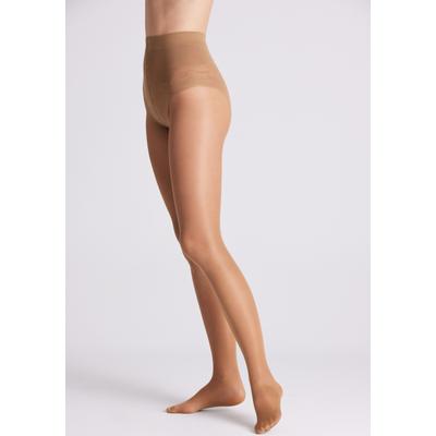 Shaping-Strumpfhose YSABEL MORA "SHAPING TIGHTS BASIC COLLECTION", Damen, Gr. M, braun (bronze), Obermaterial: 85% Polyamid, 15% Elasthan, unifarben, Strumpfhosen, mit Spitzenhöschen-Optik, Shaping-Effekt