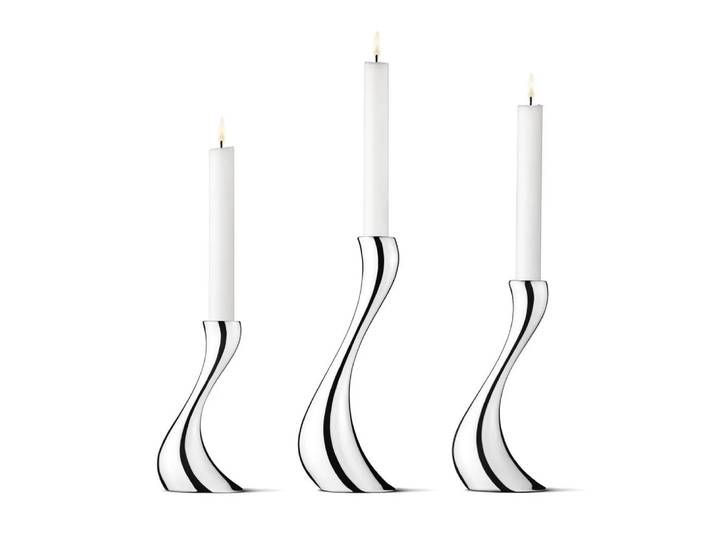 Georg Jensen Bougeoir Cobra lot de 3 acier inoxydable