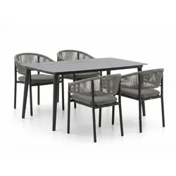 Bellagio Panaro/Sora 160 cm Gartenmöbel-Set 5-teilig stapelbar