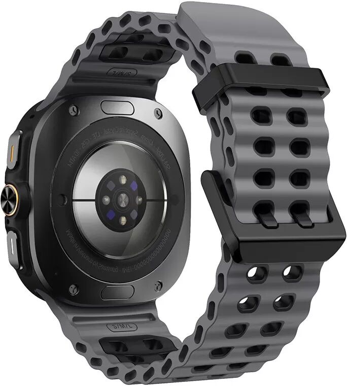 INF Silikon Sportarmband kompatibel mit Samsung Watch Ultra - Ocean Band Stil Schwarz