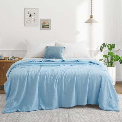Peace Nest Lightweight Cooling Seersucker Bed Blanket, Breathable Reversible Comforter for Hot Sleepers