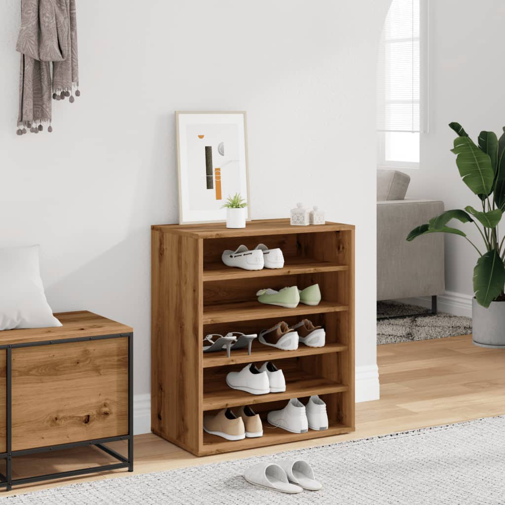 Ebern Designs Shoe Cabinet Engineered Wood Oak Handcrafted 10