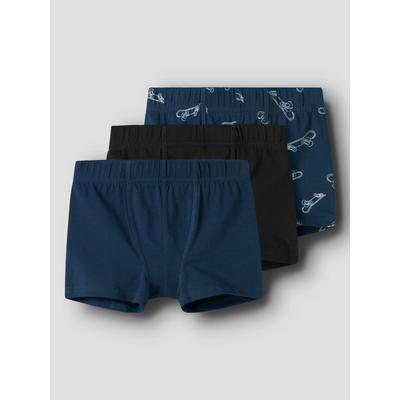Trunk NAME IT "NMMTIGHTS 3P TITAN SKATER NOOS", Jungen, Gr. 92, 3 Stk., schwarz (titan pack:w, titan, schwarz), Jersey, Obermaterial: 95% Baumwolle, 5% Elasthan, bequem, Unterhosen