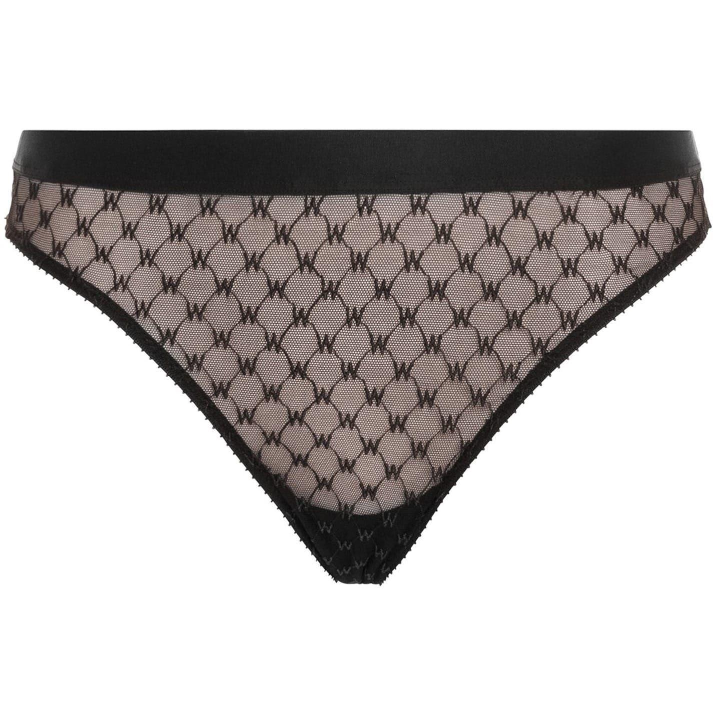 Wolford Bikinibroekjes met monogram en kant voor dames (Zwart)