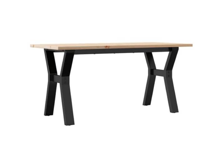 KTHLBRH Couchtisch Y-Rahmen 100 x 50 x 45 cm Holz Kiefer und Stahl Massivholz, unbehandelte Kiefer, pulverbeschichteter Stahlrahmen, stabile Ausführung, stabile Tischplatte, rustikales Design