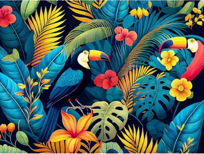 Kit diamond painting, tropical, 30x40 cm
