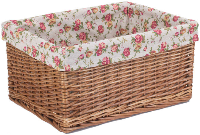 Lily Manor Wicker Storage Basket with Lining Brown Extra large