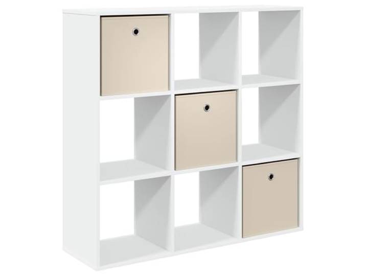 KPOTUERTU Sideboard Weiß 102 x 31 x 99,5 cm Holzwerkstoff Für Wohnzimmer und Innenbereich, versenkte Griffe, flexible Regale,aufgeräumter Lebensstil