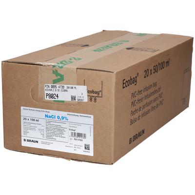 Kochsalzlösung 0,9% Braun Ecobag 20x100 ml Infusionslösung