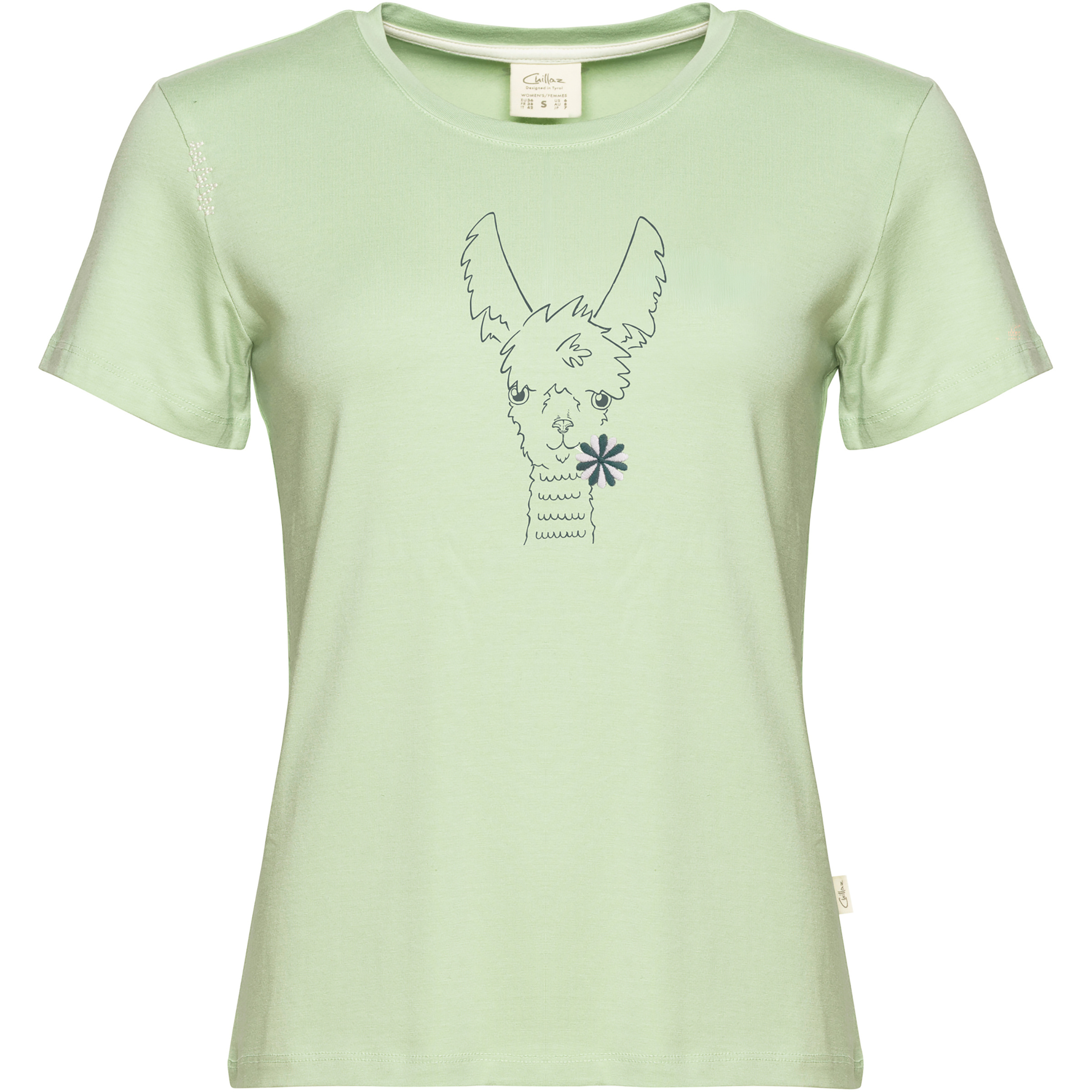 Chillaz Bergzeit Valencia Happy Alpaca Damen T-Shirts gruen Größe M Lifestyle Elastisch Lyocell (Tencel)