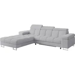 ECKSOFA mit Schlaffunktion Ottomane Links COMA L 271x203x79 Grau Cord