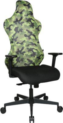 Topstar Bürostuhl Sitness RS Sport Camouflage, mit Armlehnen, 3D-Synchronmechanik, Muldensitz, Kopfstütze, grün/schwarz
