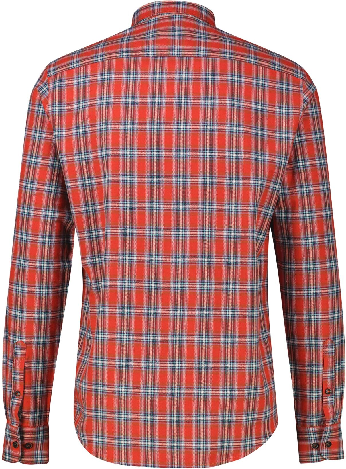 Langarmhemd LERROS "Kariertes Flanellhemd in Übergrössen", Herren, Gr. 4XL, extraweit, rot (scandinavian rot), 100% Baumwolle, Hemden Langarmhemd scandinavian rot 4XL, extraweit
