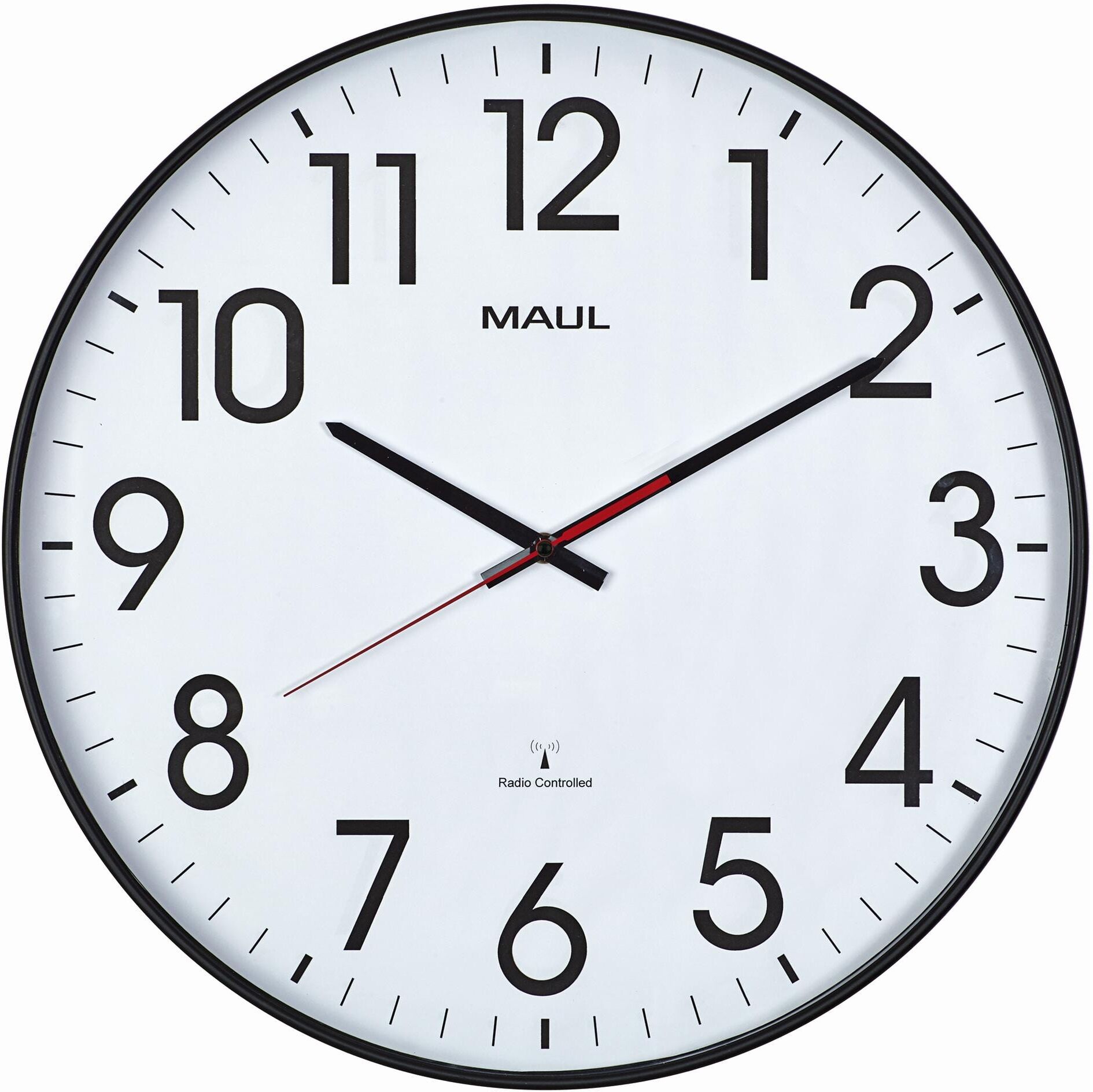 Wanduhr MAUL "Climb Ø 47 cm", schwarz, Wanduhren, Ø 47cm, Wanduhr, H:5cm schwarz Ø 47cm