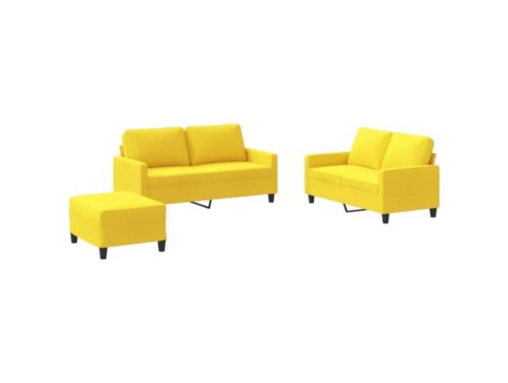 GHVBNMF 3-TLG. Sofagarnitur mit Kissen Hellgelb Couch Set Wohnzimmer Komfortable Polstergruppe mit Polsterhocker und Zierkissen für gemütliche Stunden im Schlafzimmer oder Aufenthaltsraum.