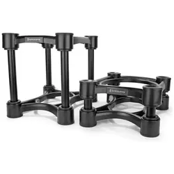 Isoacoustics ISO-200 Set - Speakerstandaard (1 Paar, Ständer, Höhenverstellbar, Neigbar), Lautsprecher Ständer + Wandmontage, Schwarz