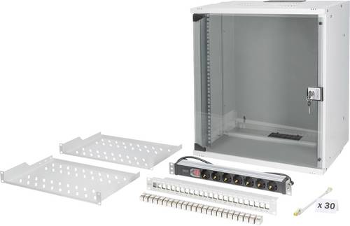 Digitus DN-49206-SET 19 Zoll Netzwerkschrank (B x H x T) 540 x 595 x 400mm 12 HE Grau
